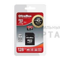 Карта памяти 128 Гб MicroSD  OltraMax Class 10 Elite UHS-I (45 Mb/s) + SD адаптер
