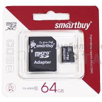 Карта памяти MicroSD 64 Гб Smartbuy Сlass 10 Pro UHS-I U3 (70/90 Mb/s) + SD адаптер Карта памяти MicroSD 64 Гб Smartbuy Сlass 10 Pro UHS-I U3 (70/90 Mb/s) + SD адаптер
